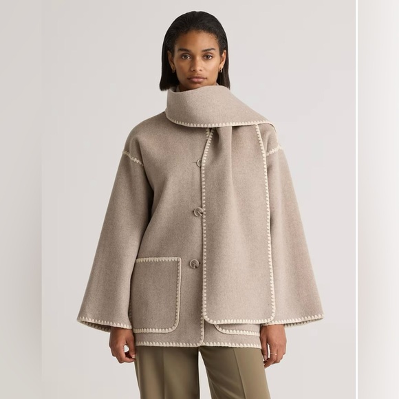 Quince double-faced merino wool scarf coat - Picture 1 of 12